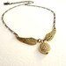 Steampunk Golden Orb & Flying Golden Wings Necklace