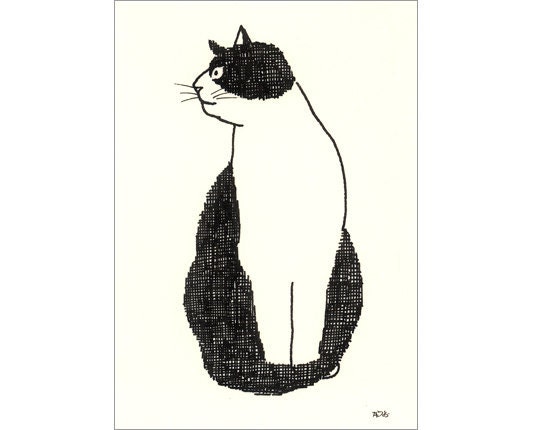 Original ACEO card - Black and white
