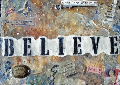 BELIEVE  - ACEO / ATC Print - Dream, Believe, Achieve Series