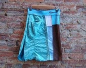 Womens Aline Skirt/ Eco Upcycled Skirt/ with Pocket and Side Slit/Eco Clothing
