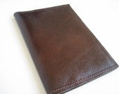 Dark Brown Leather Passport Cover