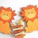 Lions - Children's Artwork display hanger - orange wall art, kids art hangers, boys wall decor, baby shower decoration