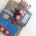 Children's  Artwork display hanger- Train - Blue and red wall art for boys - kids wall decor hangers, transportation wall art