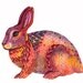 Happy Rabbit - autumn animal art print by OlaLiola, size 10x8 (No.37)