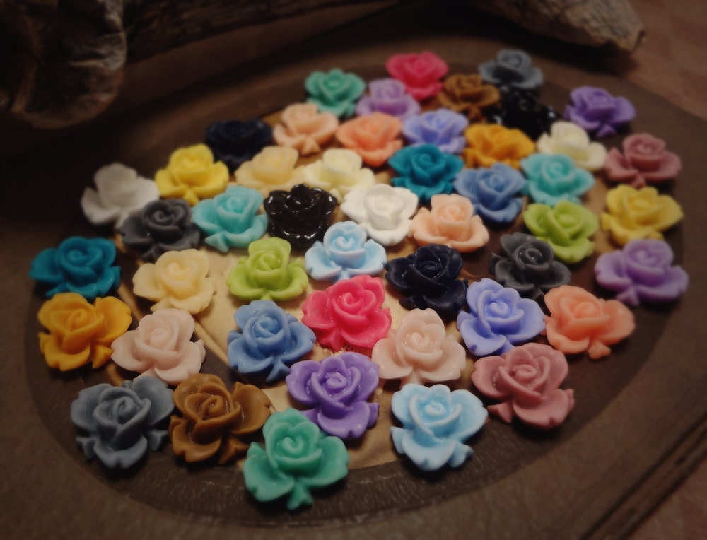 SALE 48PCS - 24 COLORS Rainbow Iris Rose CMVision Exclusive-11.5mm white, ivory, pink, olivine, blue, mauve, yellow,latte, purple,turquoise,