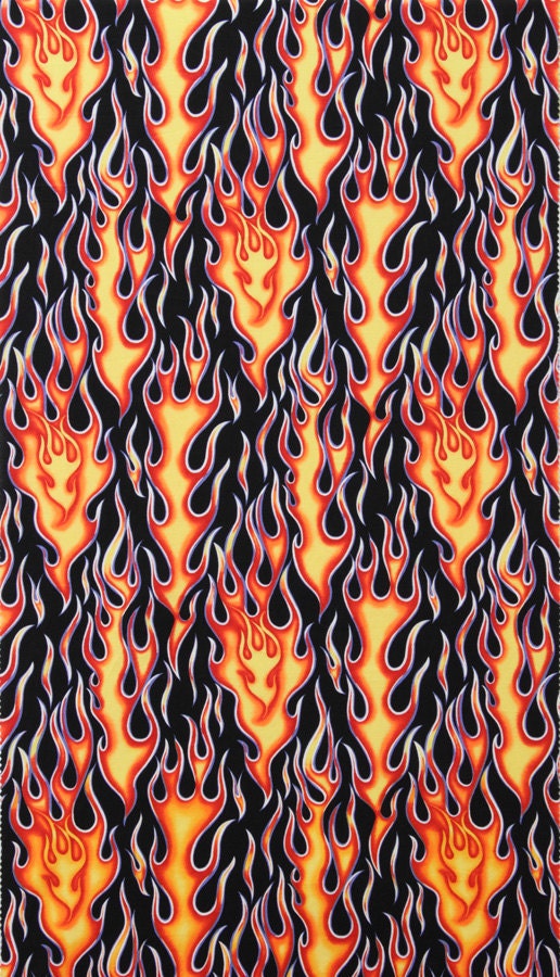 Alexander Henry - Nicoles Prints - Wheels on fire - Black / Red - Cotton Quilting Fabric - 52 inches - End of bolt