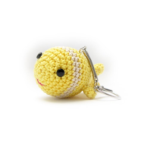Key Chain Pendant Crocheted Fish Sunny