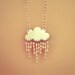 Angel Tears Rain Cloud Statement Necklace Sterling Silver Tiny White Freshwater Pearls Chic Romantic Innocent Dream Gift