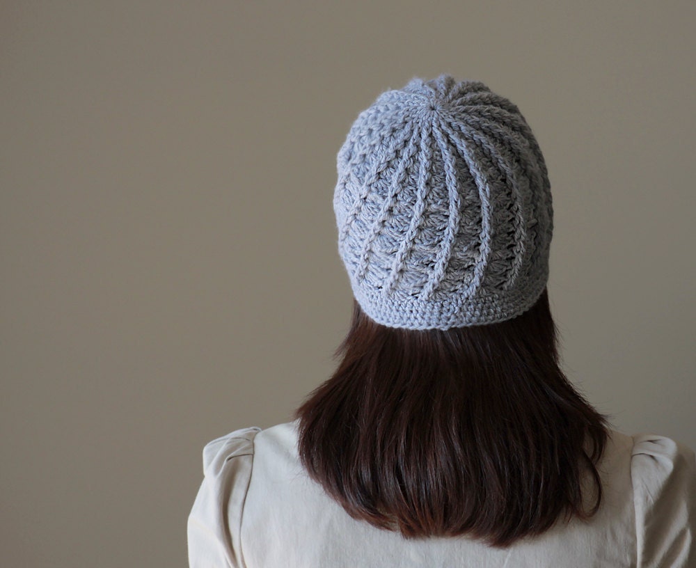Grey Winter Crochet Hat for Women (Adult Beanie Super Soft lightweight)