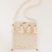 Crochet bag - Pure Cotton, Cream, Natural, Handmade, Silk lining, Crossover, Shoulder, eco fashion