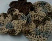 Set of 4 pcs organic cotton Flower Face Scrubbies