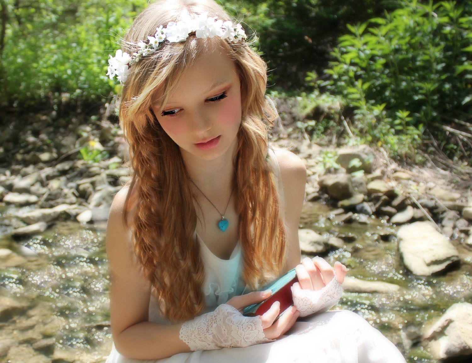 Sakura and Lilacs, Wedding Flower Crown, Whimsical Headband, Tiara, fairy wedding bridal - LINEAA -