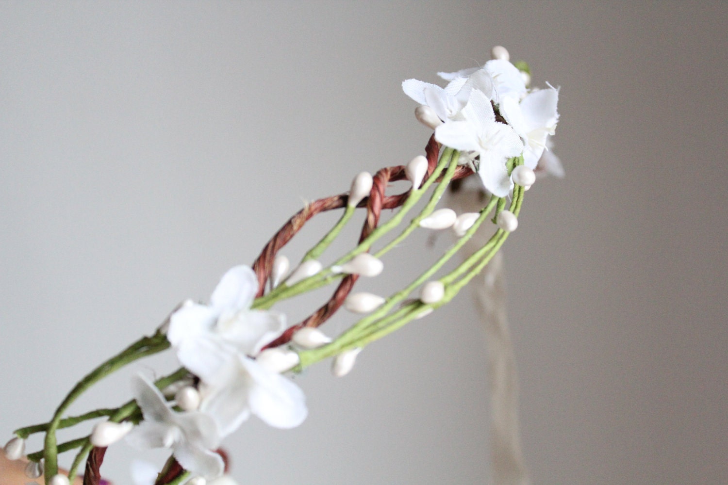 Sakura & Pip Berry Vine, Flower Crown, White, Woodland Wedding Tiara, Bridal Hair Wreath, head wreath, fairy - TIA -