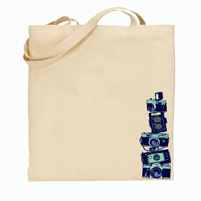 Eco Friendly Canvas Tote Bag -Grocery Tote Bag - Vintage Camera No.5 -Photography