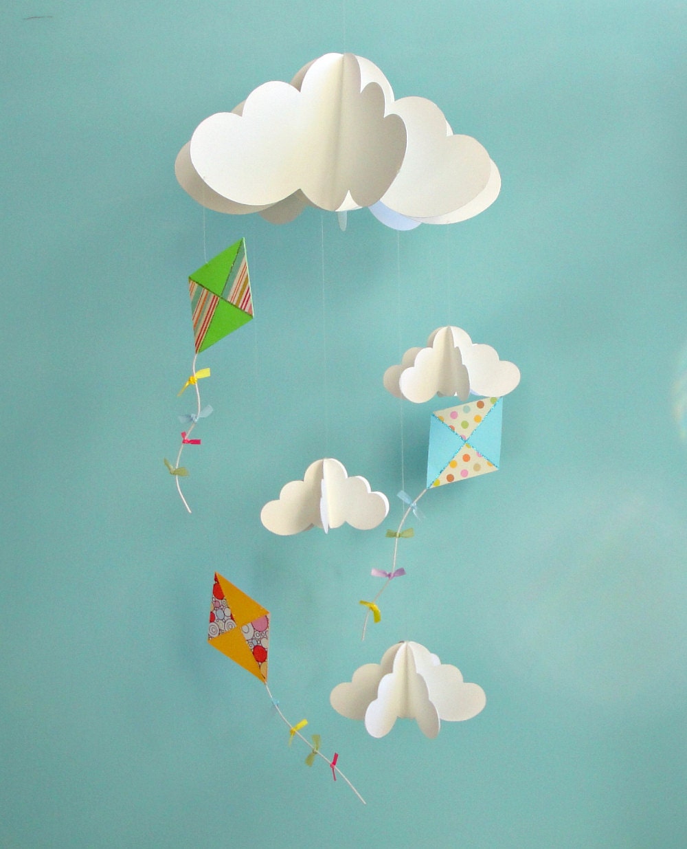 Kite Mobile, Baby Mobile, Nursery Mobile, Hanging Paper 3D Mobile