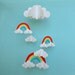 Rainbows and Clouds 3D Hanging Baby Mobile/3D Paper Mobile/Nursery Mobile