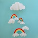 Rainbows and Clouds 3D Hanging Baby Mobile/3D Paper Mobile/Nursery Mobile