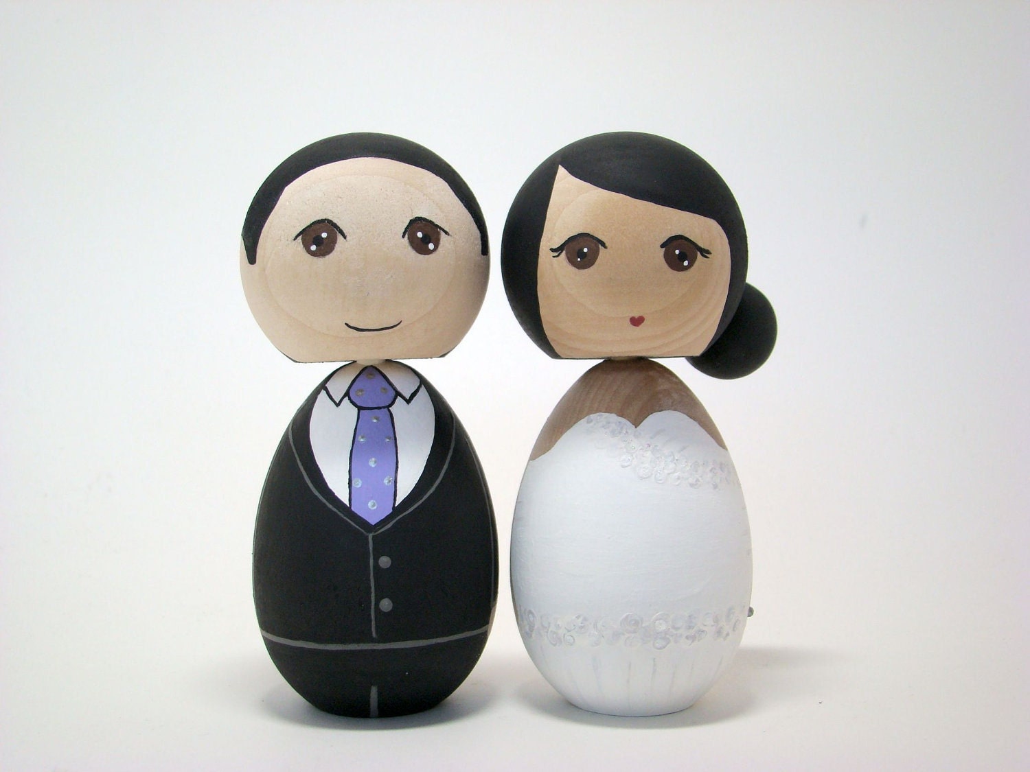 Custom Kokeshi Doll Wedding Cake Toppers