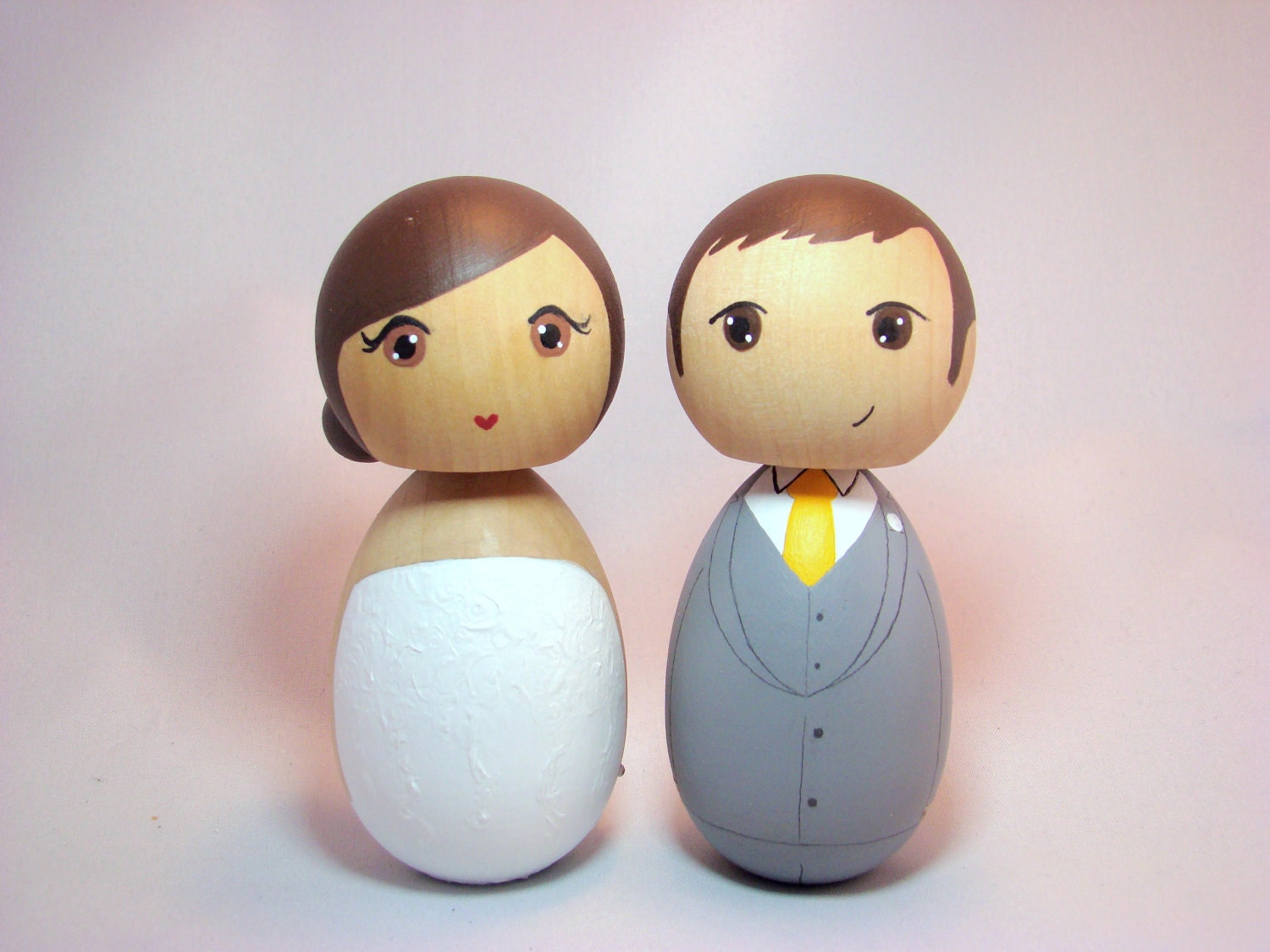 Kokeshi Doll Wedding Cake Toppers Custom Hand Painted