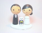 Custom Mini Kokeshi Wedding Cake Toppers Plus ONE Pet