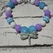PRETTY CHUNKY Beaded Necklace With Lt. Blue Sequin Balls And Silver And Rhinestone Dragonfly Pendant-Photo Prop