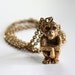 70s Vintage Gold Tone Necklace with Monkey Pendant