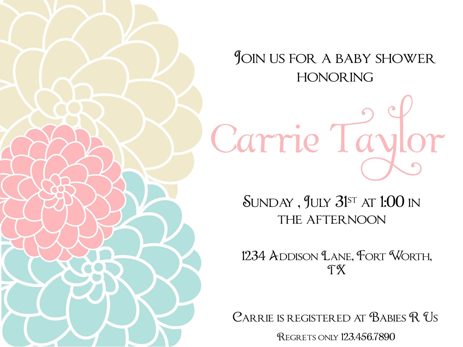 Floral Baby Shower Invitation