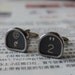 Upcycled geek black typewriter key cufflinks - at sign and number 2