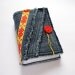 Recycled Denim Jeans Fabric Journal, Diary, assorted paper