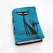 Black Cat - Handmade Journal, Diary, Notebook - 352 pages, embroidered fabric cover