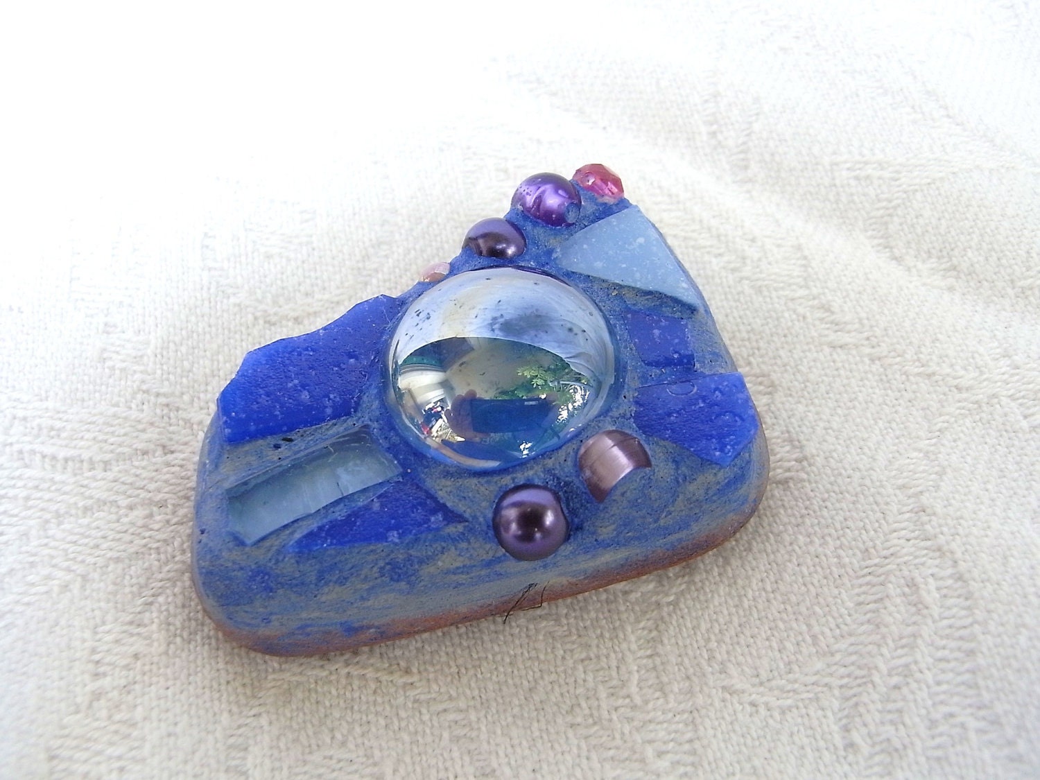 Mini Mosaic Stone - Good Luck Stone blue