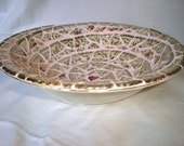 Mosaic Bowl with antique Silver and Roses