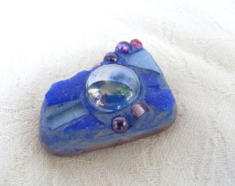 Mini Mosaic Stone - Good Luck Stone blue