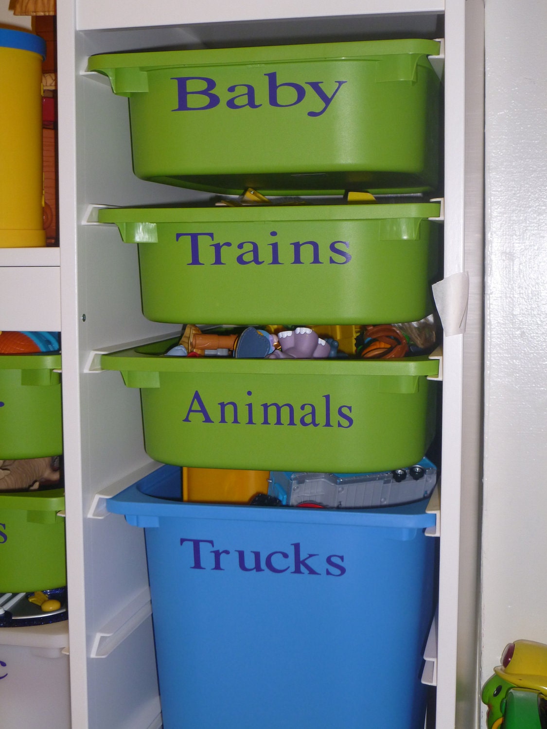 Storage Labels for Children's Play (Toy) Room- Vinyl Lettering Decal Organization