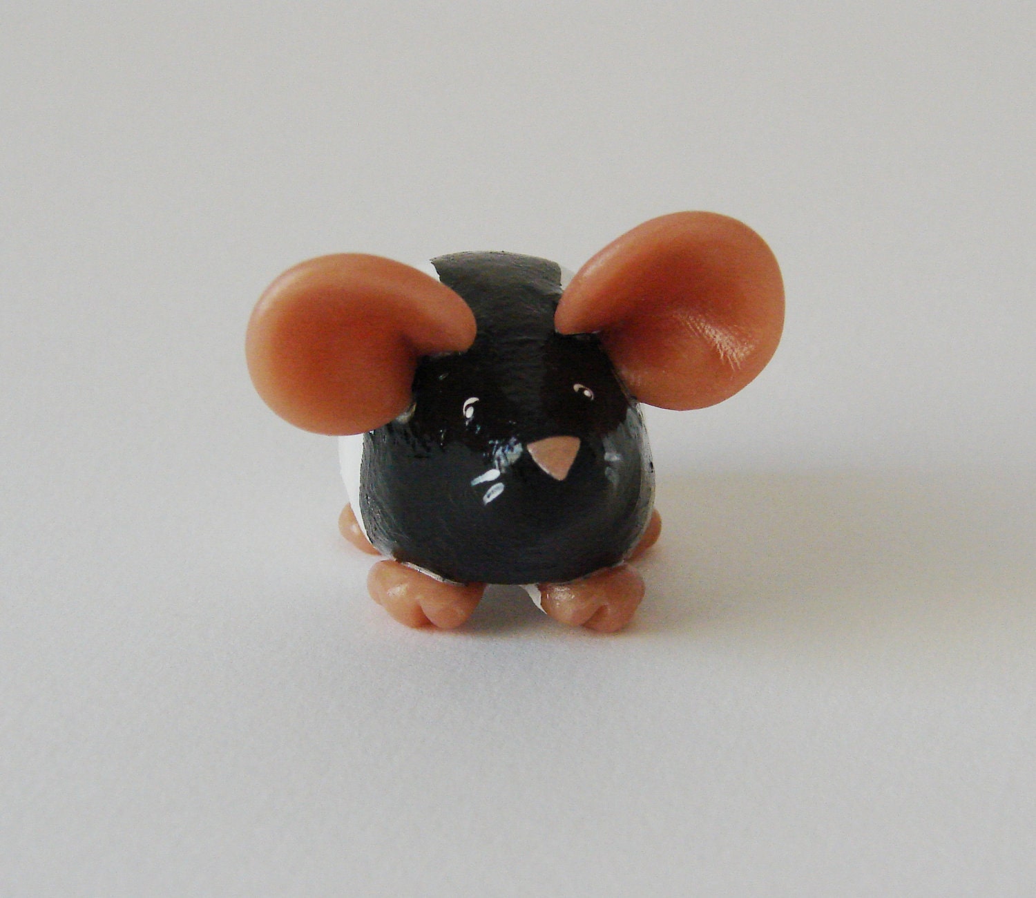 Fancy Rat Ornament Black Hooded Dumpy Rat Sculpture