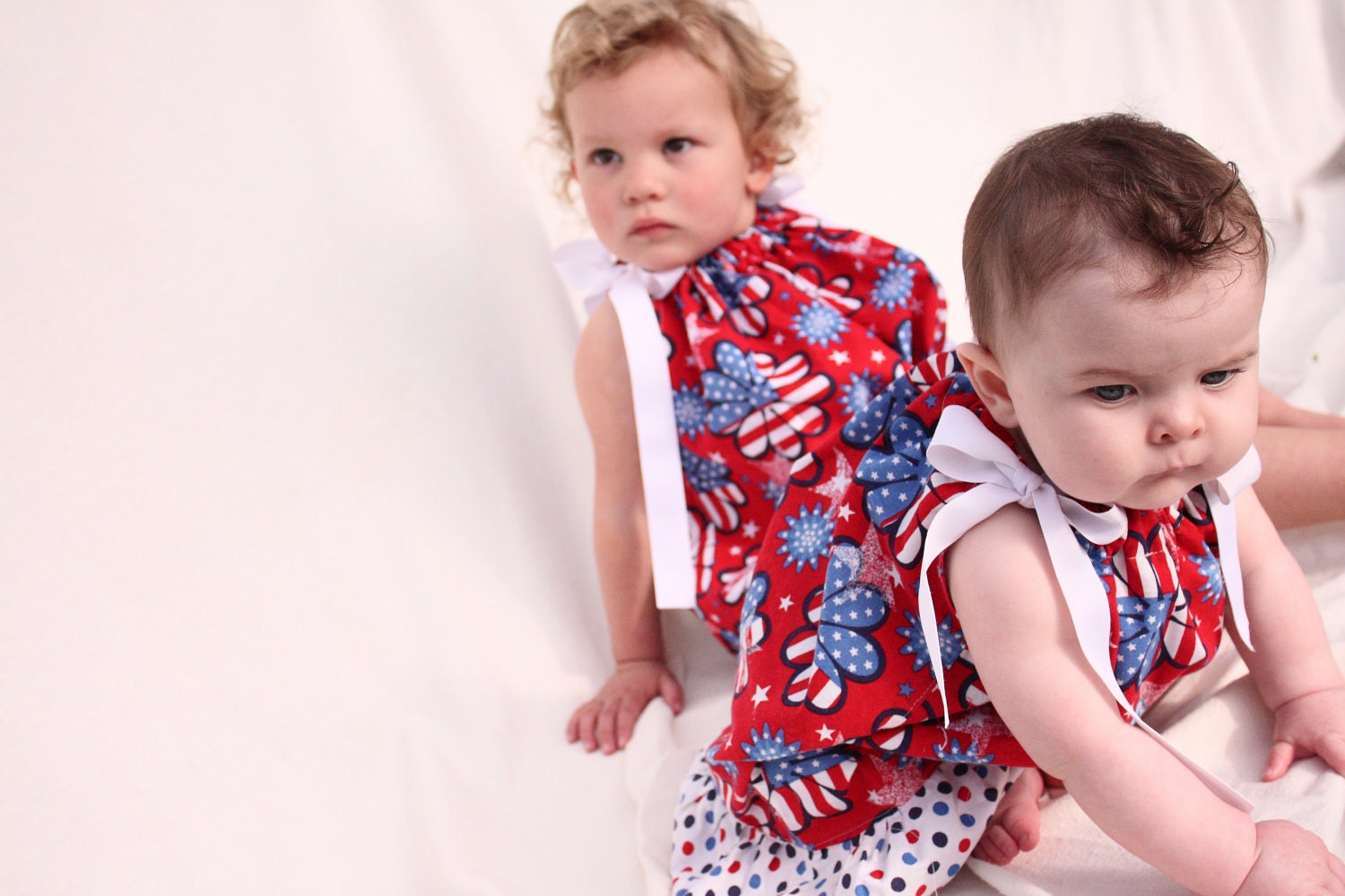 4th of July dress, baby girl dress, Patriotic dress, Red, white and blue Pillowcase dress, Summer dress