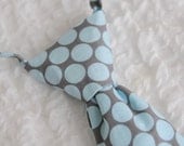 Toddler Tie - Blue and Gray Polka Dot - Amy Butler Fabric - Baby Boy Ties