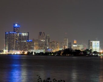 Resurgance - Panoramic giclee fine art print featuring Detroit's skyline