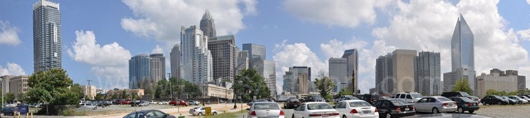Uptown Charlotte - panoramic giclee fine art print