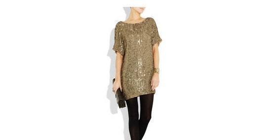 Sequin Top/ Short Dress- Gold, black, silver