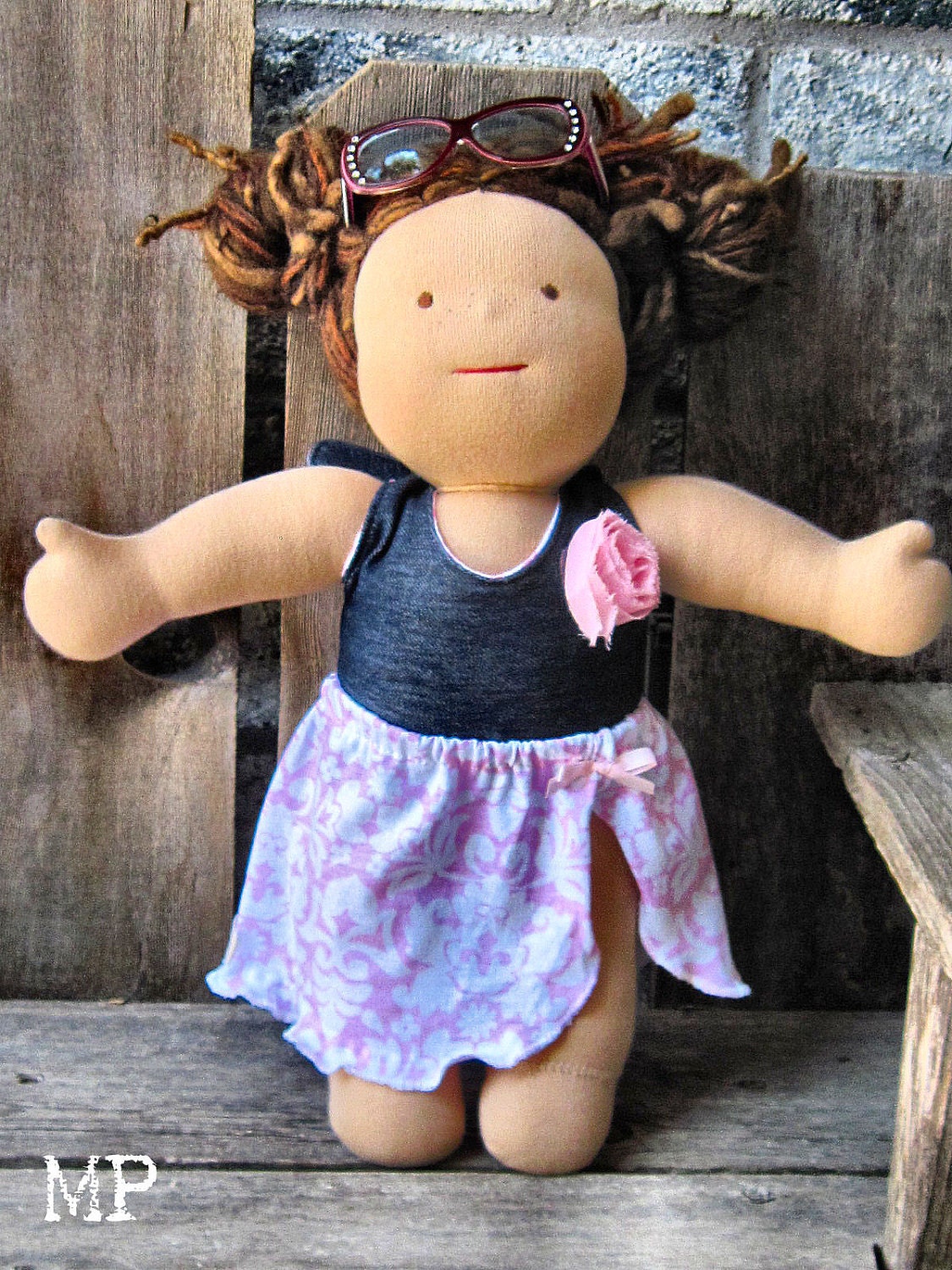 RTG waldorf Swimsuit and coverup halter romper for 15 inch doll