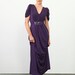 Mia Dress- Sequin embellished satin jersey v neck maxi evening dress