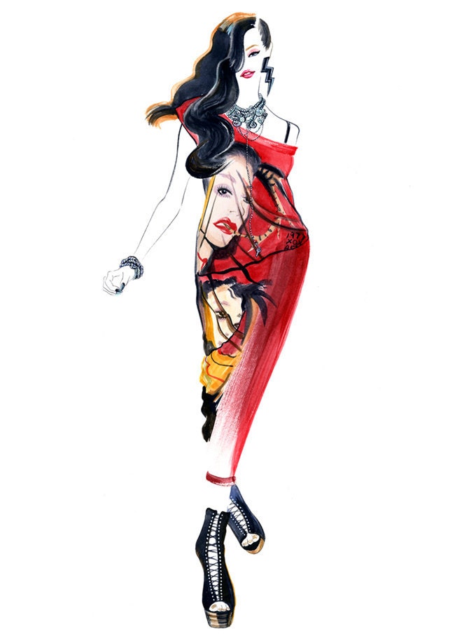Runway Fashion Illustration - Betsey Johnson