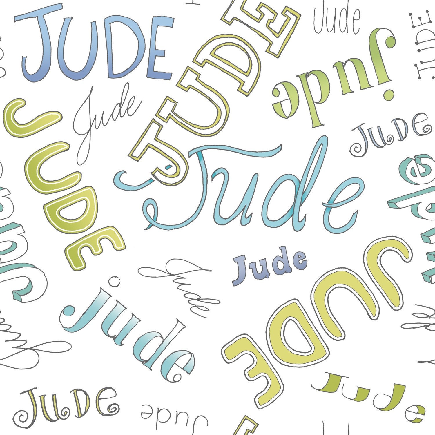 Custom NAME Original Fabric Design