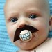 Tom Selleck- Hand Cut Custom Mustache Pacifier- Brown