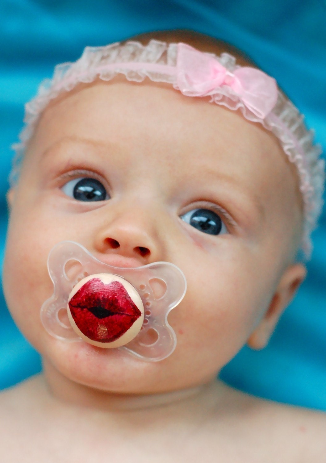 Kissy Face- Hand Painted Custom Pacifier