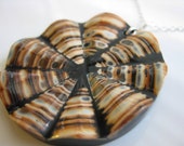 Natural Shell and Black Resin Pendant Sterling Silver Necklace - PeacockWhatYouLove