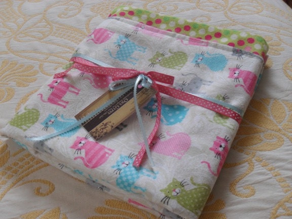 Queen of Kittens Extra Large Reversible Recieving Blanket