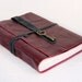 Red Leather Journal with Key Bookmark