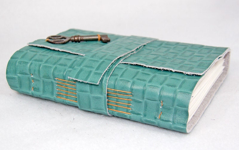 Key To My Heart Green Leather Journal